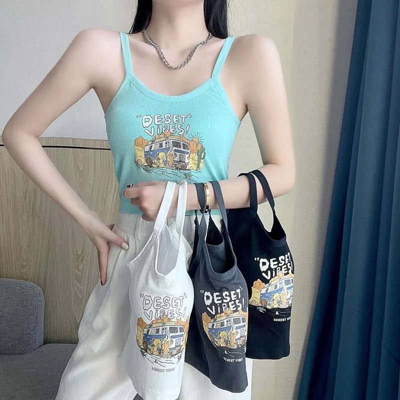 

Boring Honey Chic V-Neck Printed Crop Top Camis Women Sexy Tank Tops Harajuku Backless Strap Mini Camisole Streetwear Y2K Clot