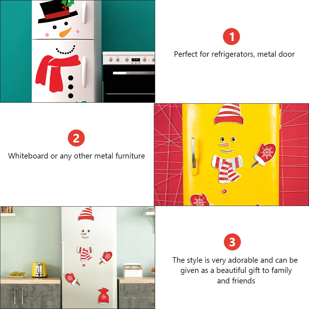 

2Pcs PVC Christmas Fridge Magnets Cartoon Refrigerator Stickers Decor Fridge Magnet Gifts Refrigerator Magnets