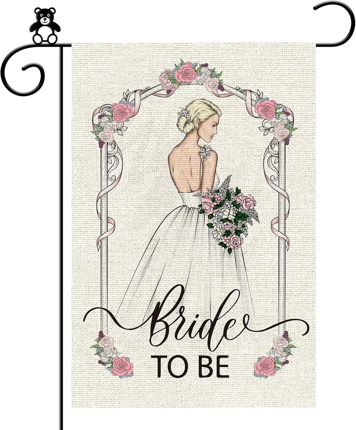 Bride to Be Wedding Garden Flag, Mrs Gift Wedding Bride shower Bachelor Party Banner Garden Flag Yard Outdoor Decor Sign, 12 x 1