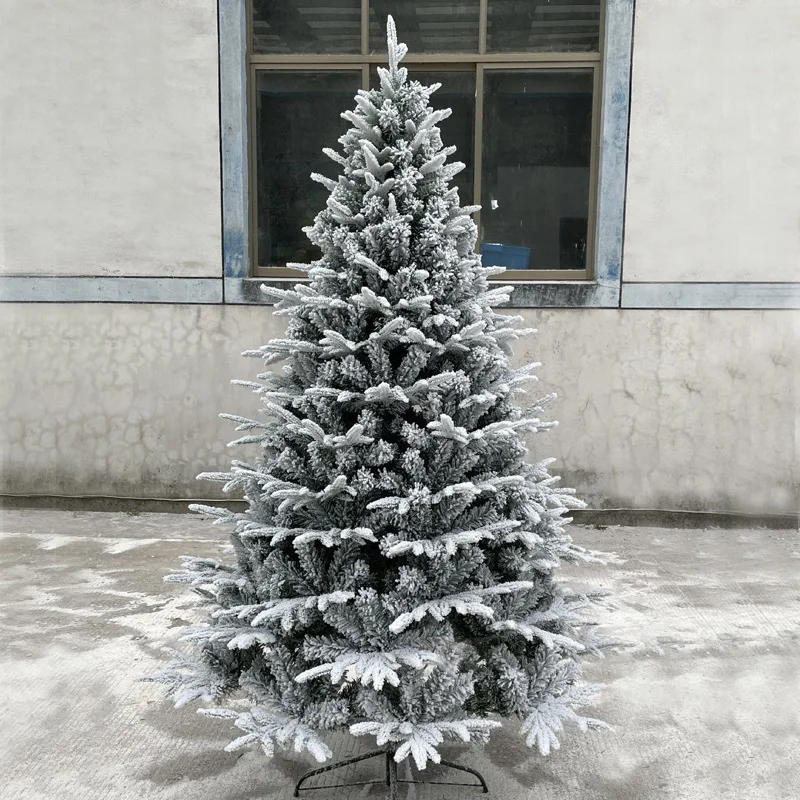 Falling Snow Christmas Tree 1.8 Meters Christmas White Flocking Simulation Encryption PE + PVC Christmas Cedar Tree Decorative T
