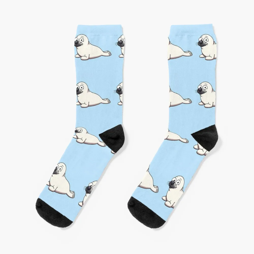 

Cute Harp Seal Socks Men'S Cycling Socks Warm Socks Sports And Leisure