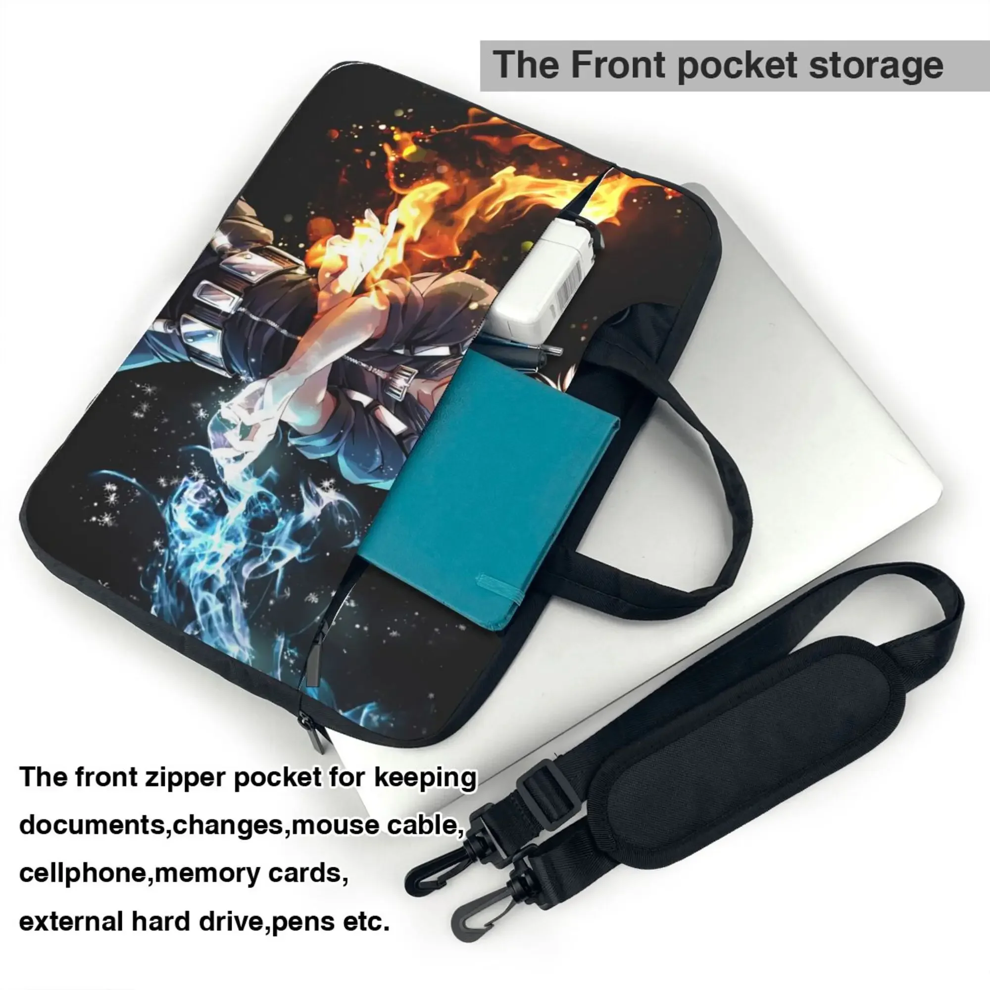 حقيبة كتف للكمبيوتر المحمول Todoroki BNHA متوافقة مع 13/14/15.6 بوصة Boku No My Hero Academia Anime Manga Netbook PC Cover Pouch