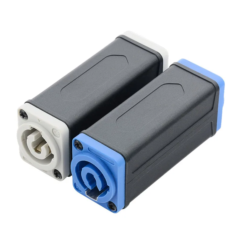 Adaptor Coupler AC PowerCon LED 10pcs konektor Extender kualitas tinggi speakermount Panel adaptor lurus biru putih
