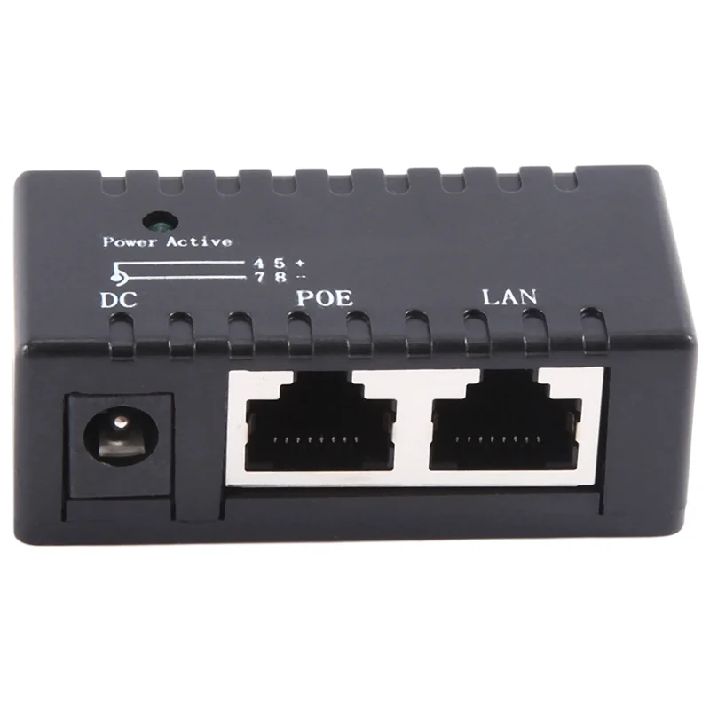 Poe Splitter Poe Injector Rj45 Dc 5.5Mm X 2.1Mm Input Passive Poe Injector Splitter Adapter Connector For Ip Network Camera-ABWO
