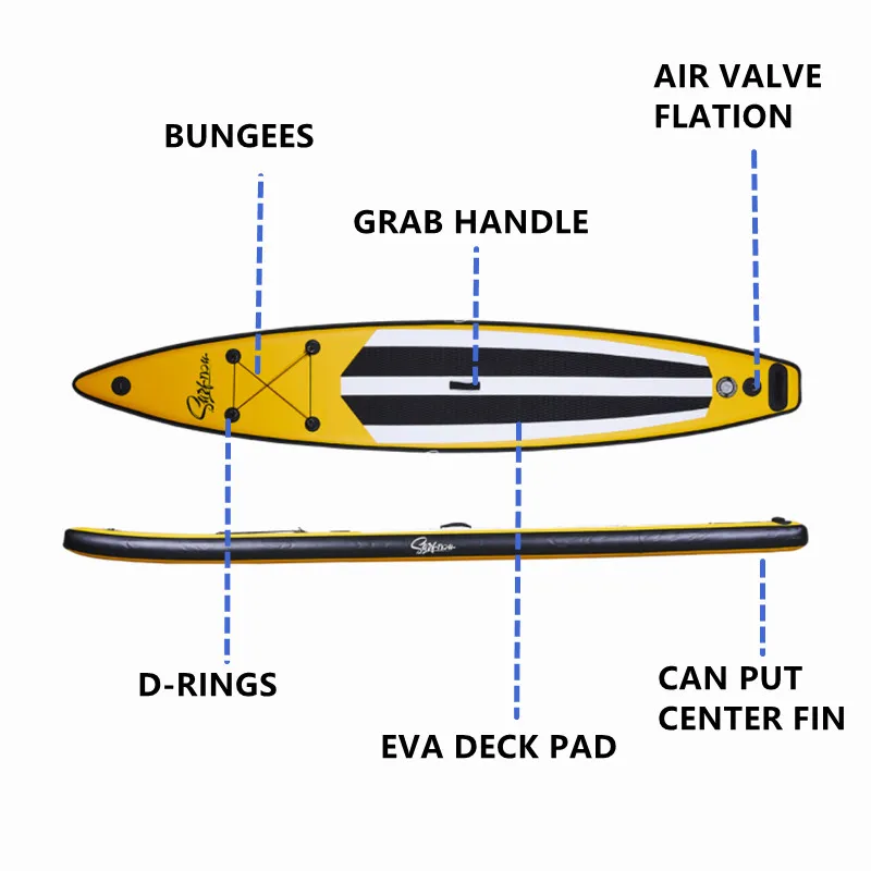 12 Feet Carbon‑Fiber Inflatable Pedal SUP Paddle Board for Water Recreation