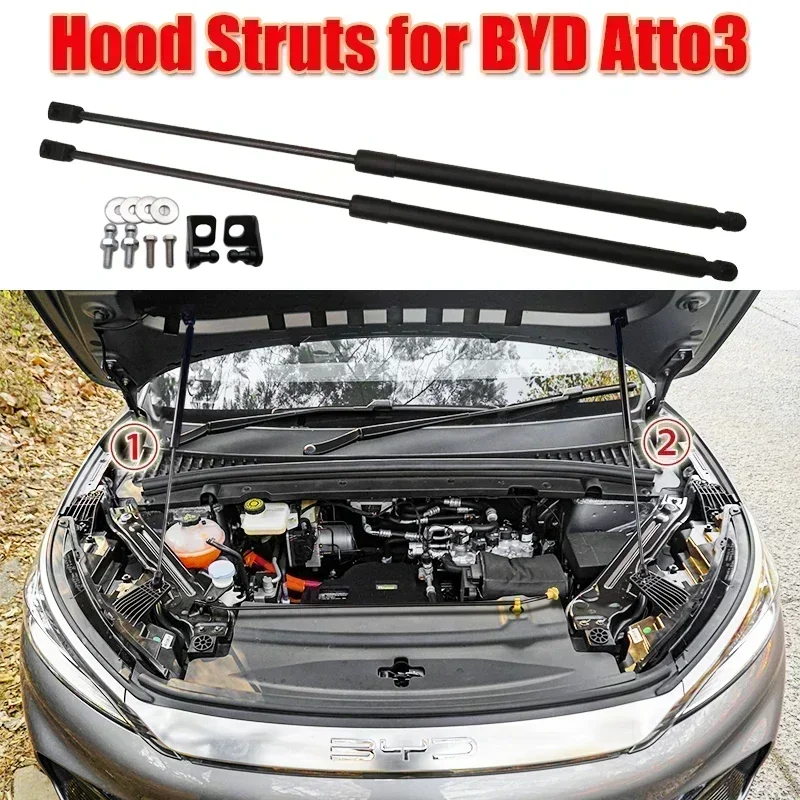 Hood Struts for BYD Atto3 Yuan Plus Front Hood Lift Supports Struts Shocks Engine Cover Struts Front Hood Lifters Hydraulic Rod