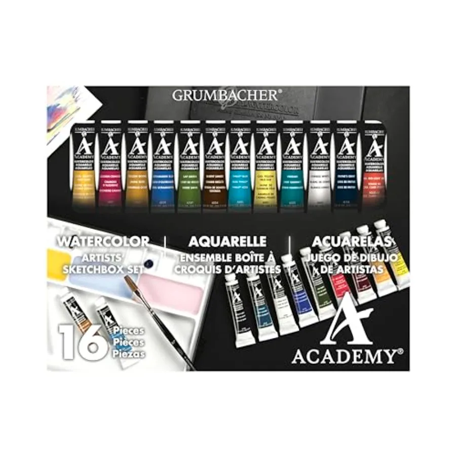 

Акварельная краска Academy 7,5 мл/0,25 унции. Набор тюбиков с 12 цветами 2012