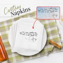 Custom Paper Napkins Disposable Personalized Wedding Napkins of Handwritten Letter for Birthday Wedding Cocktail Party Decor