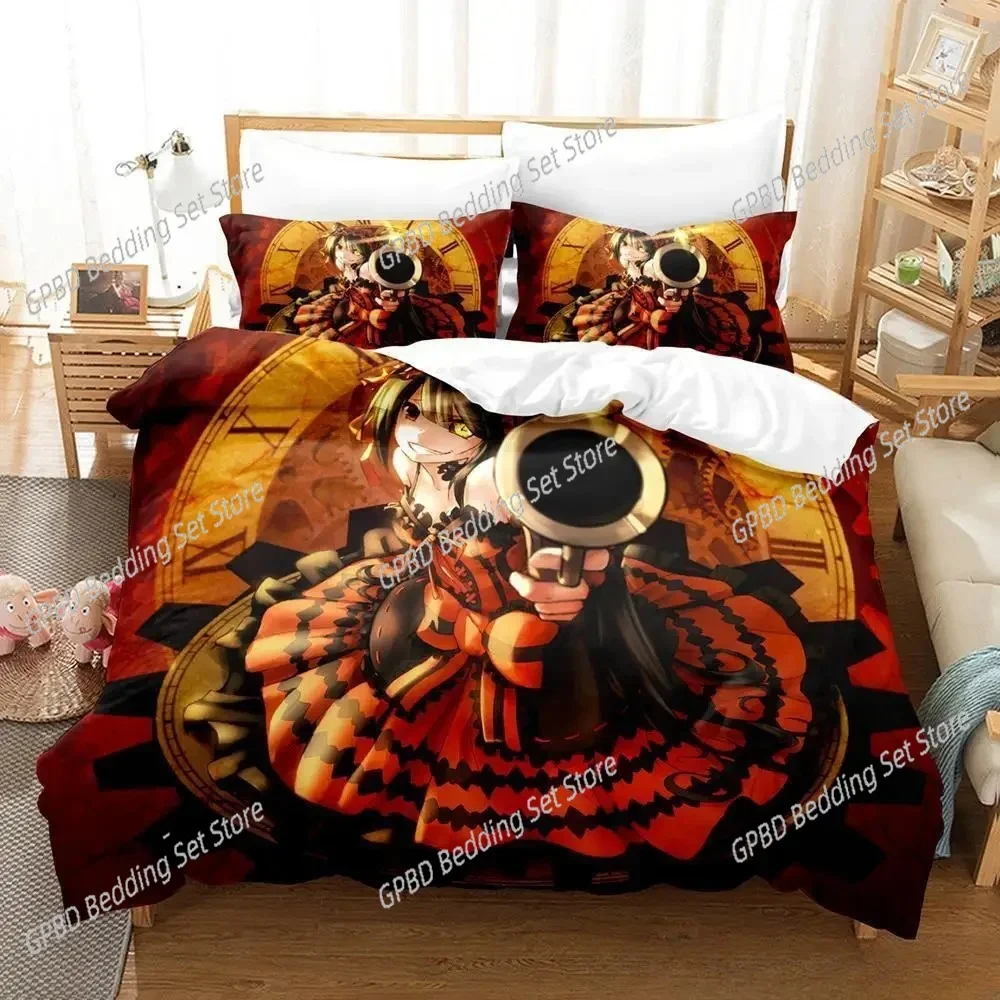New Date A Live Tokisaki Kurumi Bedding Set Single Twin Full Queen King Size Bed Set Aldult Kid Bedroom Duvet cover Sets Anime