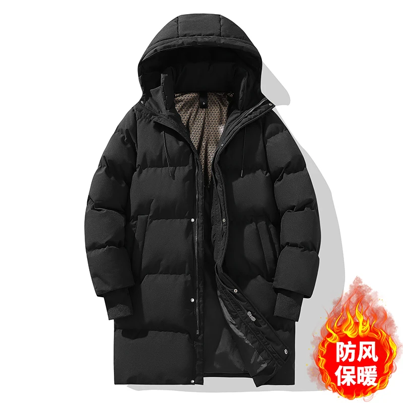 

Winter Men Long Jacket Hooded Overcoat Casual Thick Warm Jacket Men Business Casual Puffer Jackets Cold Coats Parkas Streetwear