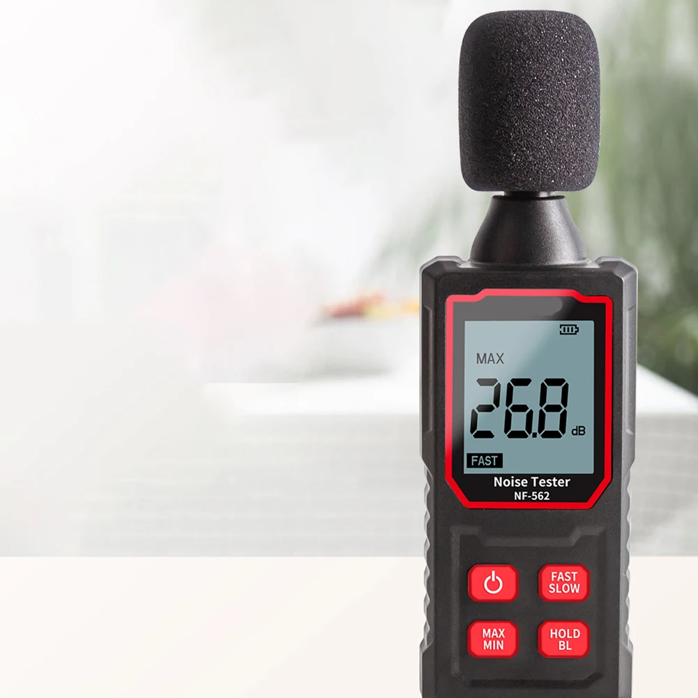 

NF-562 Handheld Decibel Meter for Real Time Sound Level Detection With Backlit Display Suitable for Day or Night Use