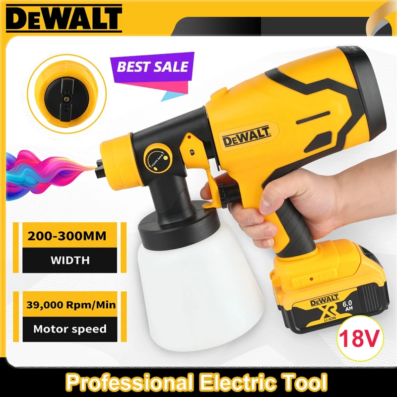 2026 Dewalt Electric Spray Gun 800ML Cordless Portable Paint Sprayer High Power Auto Furniture Coating Airbrush For 18V Battery