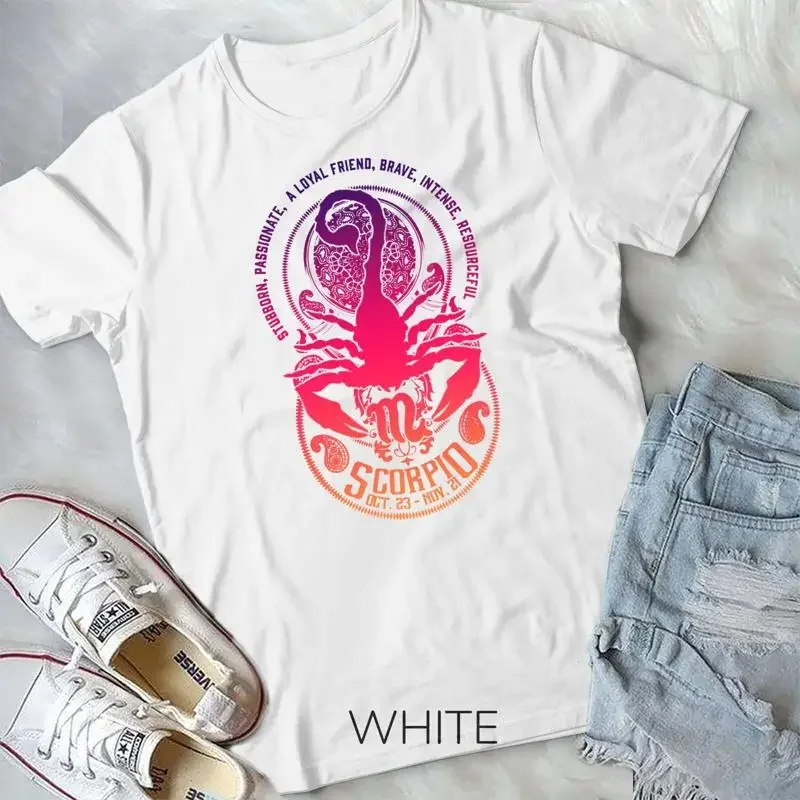 Colorful Unique Scorpio Art Gift for Scorpion Lovers Horoscope Unisex T shirt
