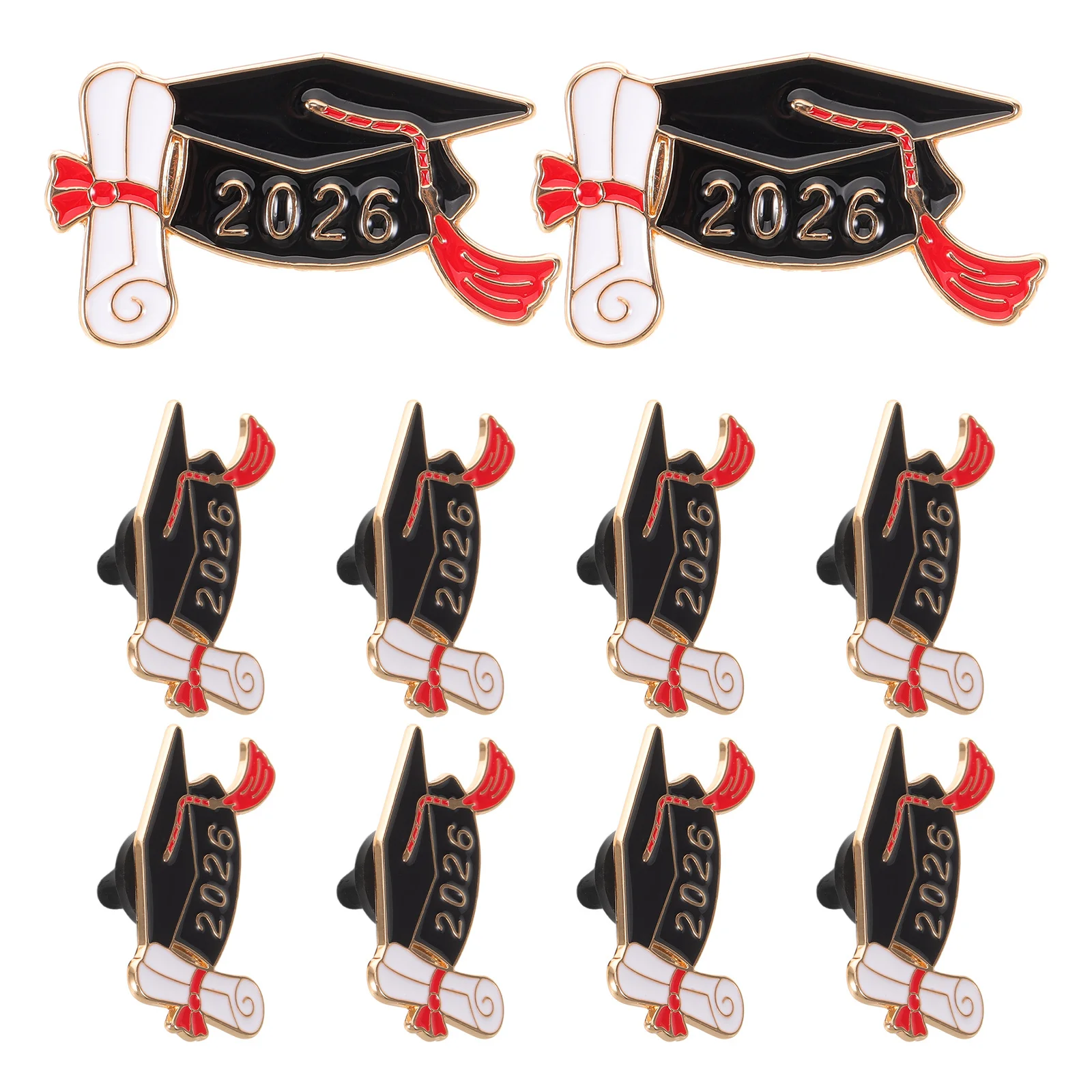 

10Pcs Graduation Button Badges - Elegant Metal Enamel Pins for 2026 Graduate Season Commemoration Lapel Pin Graduation