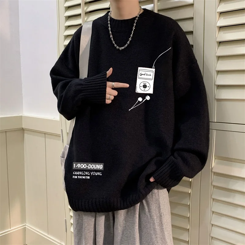 

Мужской вязаный свитер с воротником-стойкой, на флисовой подкладке, свободный крой, утолщенный, повседневный, из шерсти