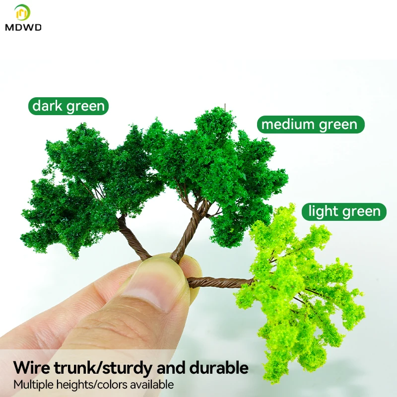 3cm 4cm 5cm Minature Wire Green Tree For Train Diorama DIY Building Decoration Layout