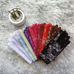 1Pair Female Sexy Floral Lace Driving Gloves Spring Summer Women's Thin Lace Sunscreen Gloves Lady's Short Uv Protection Gloves