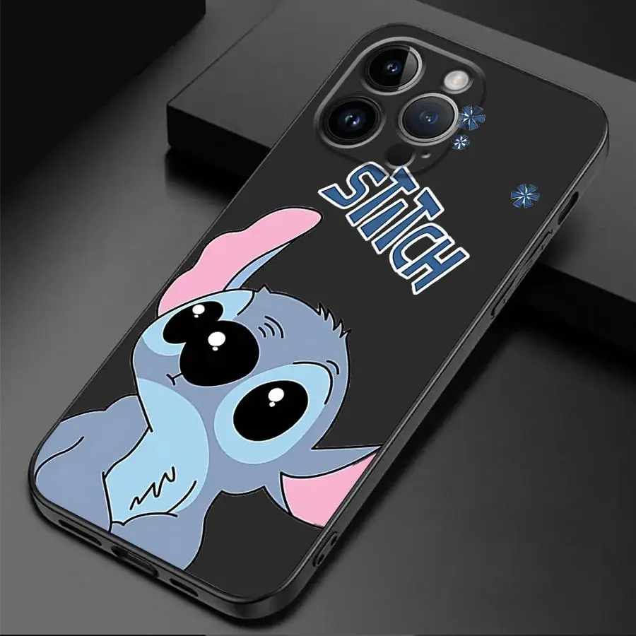 Funda de teléfono Disney Stitch Angle para Google Pixel 7a 6a 7 Pro 6 Pro 8 Pro 8a, funda a prueba de golpes, bolsa negra suave