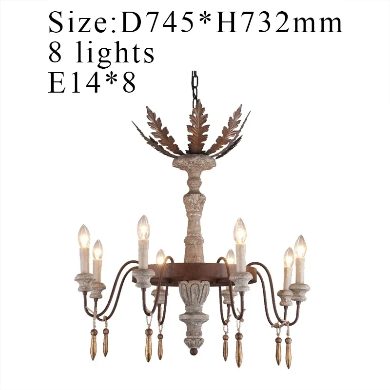 Rustic Foyer Big Chandelier Italian Murano Lving Room Suspension Lights Retro American Chandelier Vintage Classic Hanging Light