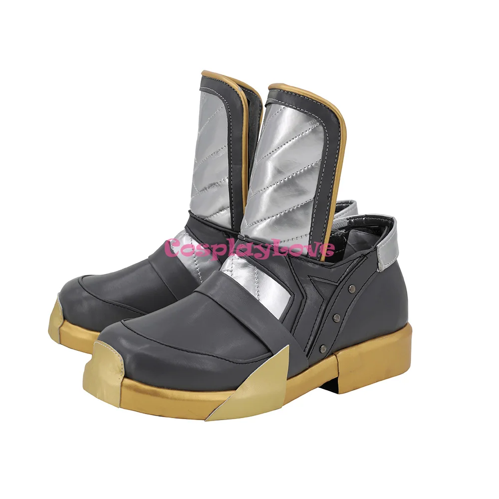 CosplayLove  LOL Game The Prodigal Explorer Ezreal Grey Coslay Shoes Long Boots Leather Custom Made