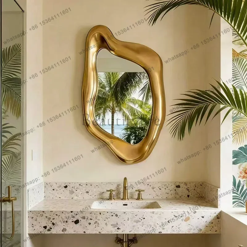 ld Funky Modern Mirror Wall   Vanity Items Girls Bathroom Bedroom Men Luxury Mirror Hanging Espelhos Home Decorations