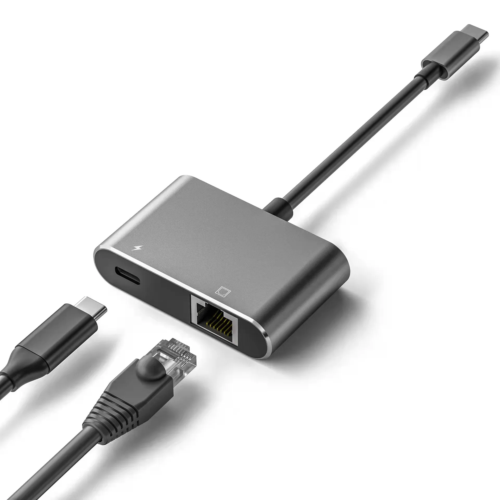 

1000 Мбит/с USB C к RJ45 Ethernet LAN проводной сетевой адаптер OTG Ethernet USBC с зарядным кабелем для устройств MacBook Surface USB C