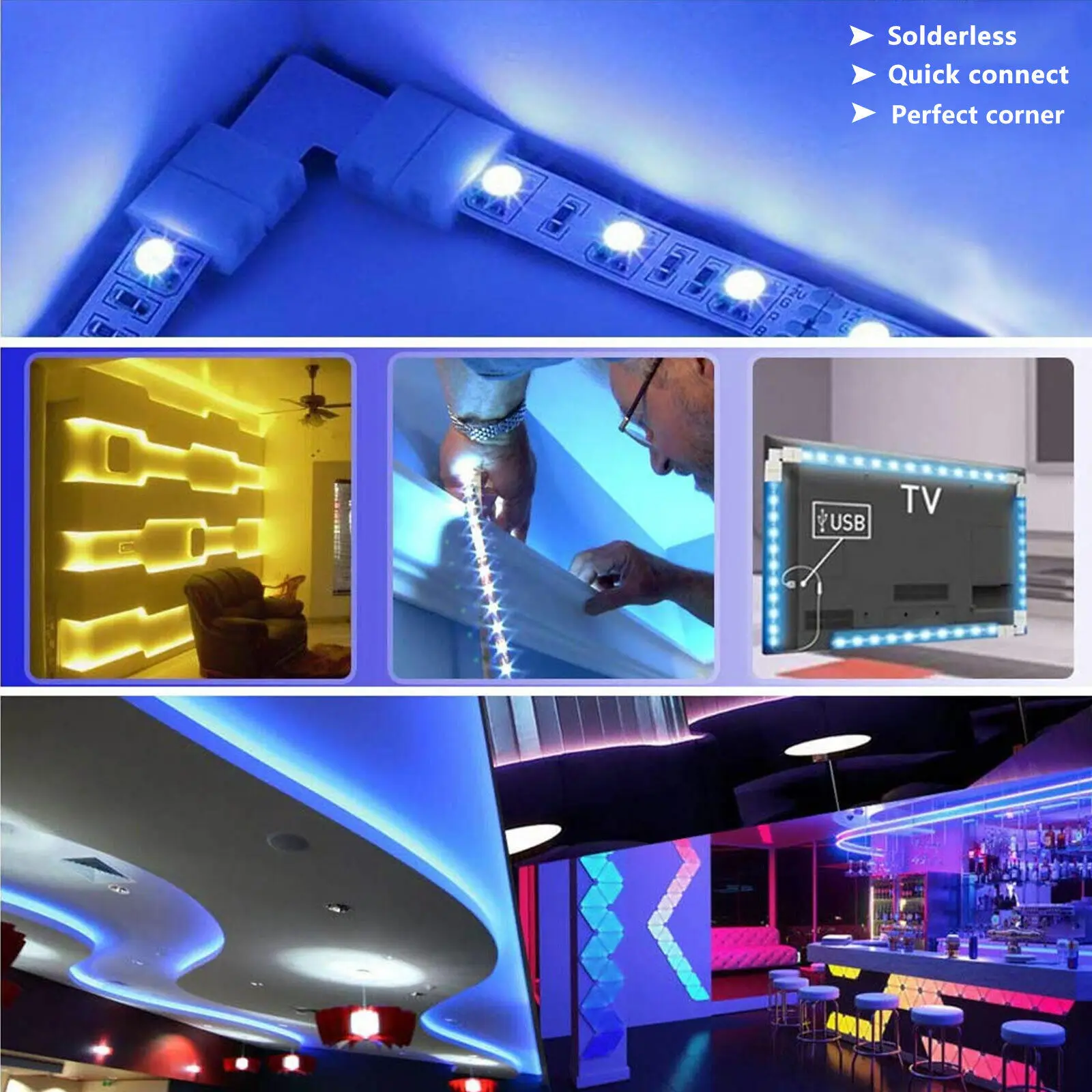 75Pcs/Set 10mm 4-Pin Connector Terminal Splice RGB LED Strip Light Bar Adapter Accessories Kit For 5050 Jumper Wire Connector