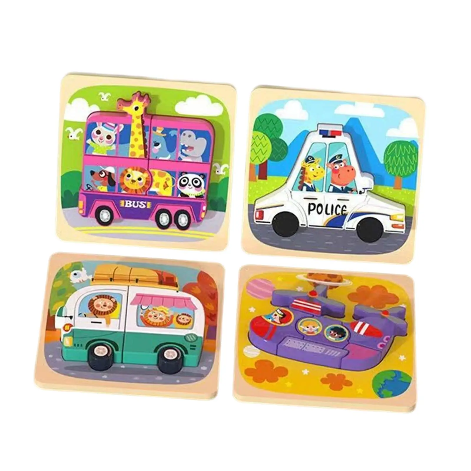 

3D Wooden Puzzle Toy, Educational Learning Toy, Car Shape Puzzle for Preschool Toddlers Children Girls Boy