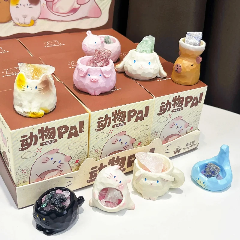 

Thingswoo Authentic Animal Pai Crystal Blind Box Cute Creative Raw Crystal Figurine Desktop Decoration Ornament Gift For Women