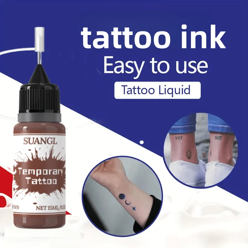 SUANGL 8-color 15ml Tattoo Ink Set and 30ml Blue Soap Cleaner, Tattoo Ink Combination Pack, Suitable for Various Tattoo Styles