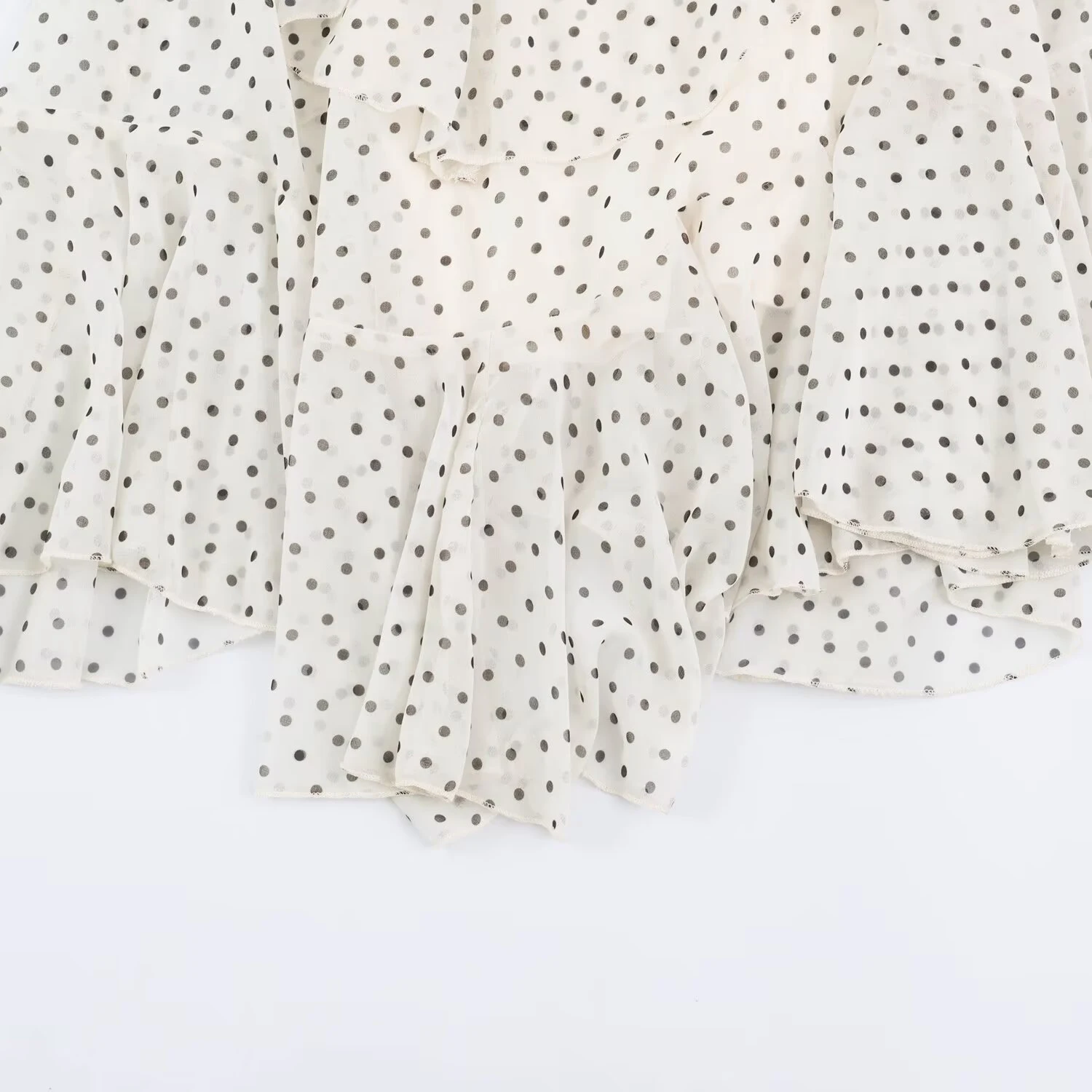 ZERAINS Damen Sommer-Outfit 2026: Neues europäisches und amerikanisches Wellenpunkt-Kleid mit dekorativem, geschichtetem Taillenband und Patchwork – Detail 8