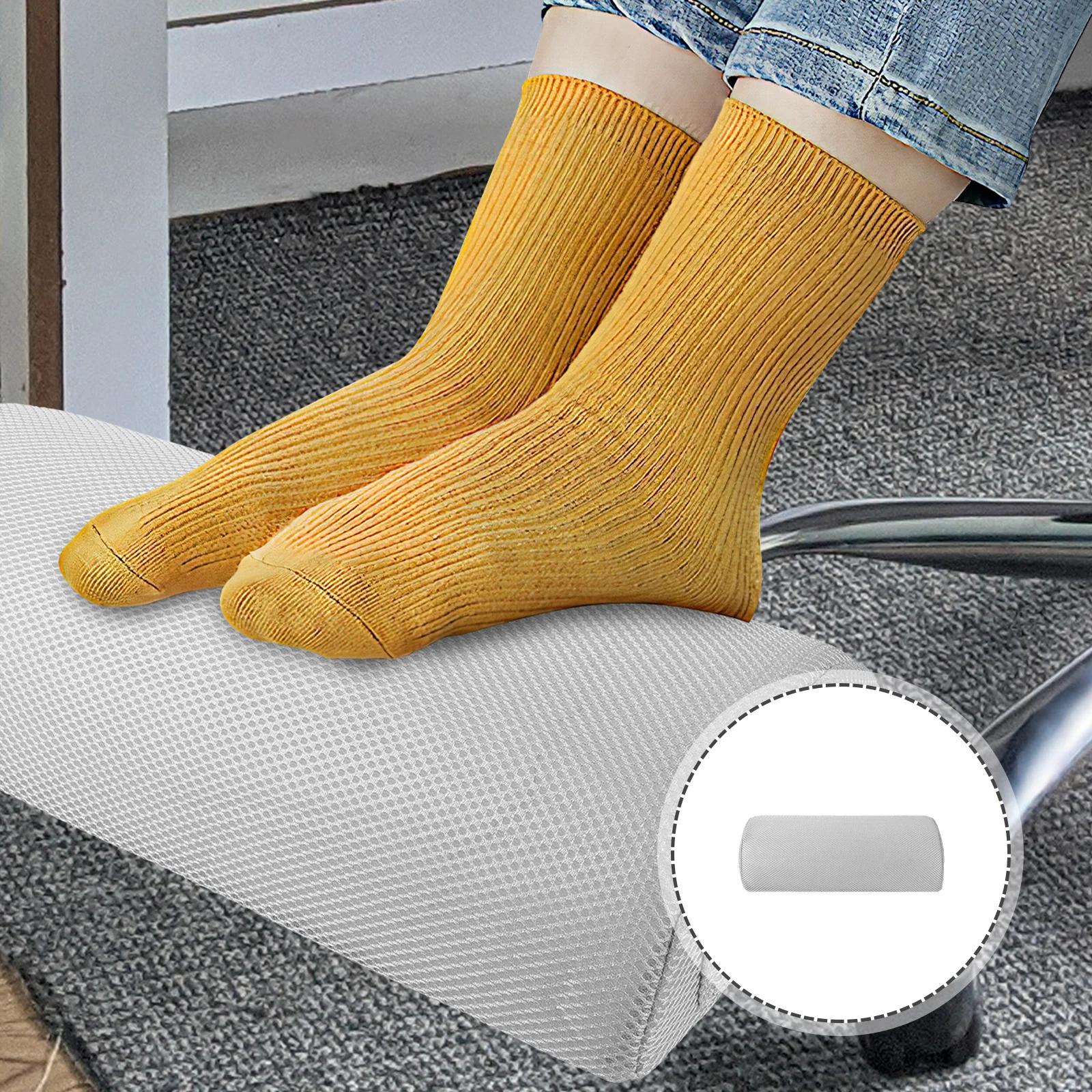 

Leg Pillow for Sleeping Knee Support Comfortable Semi-Roll Design Elevated Footrest for Back Pain Relief and Lumbar Support