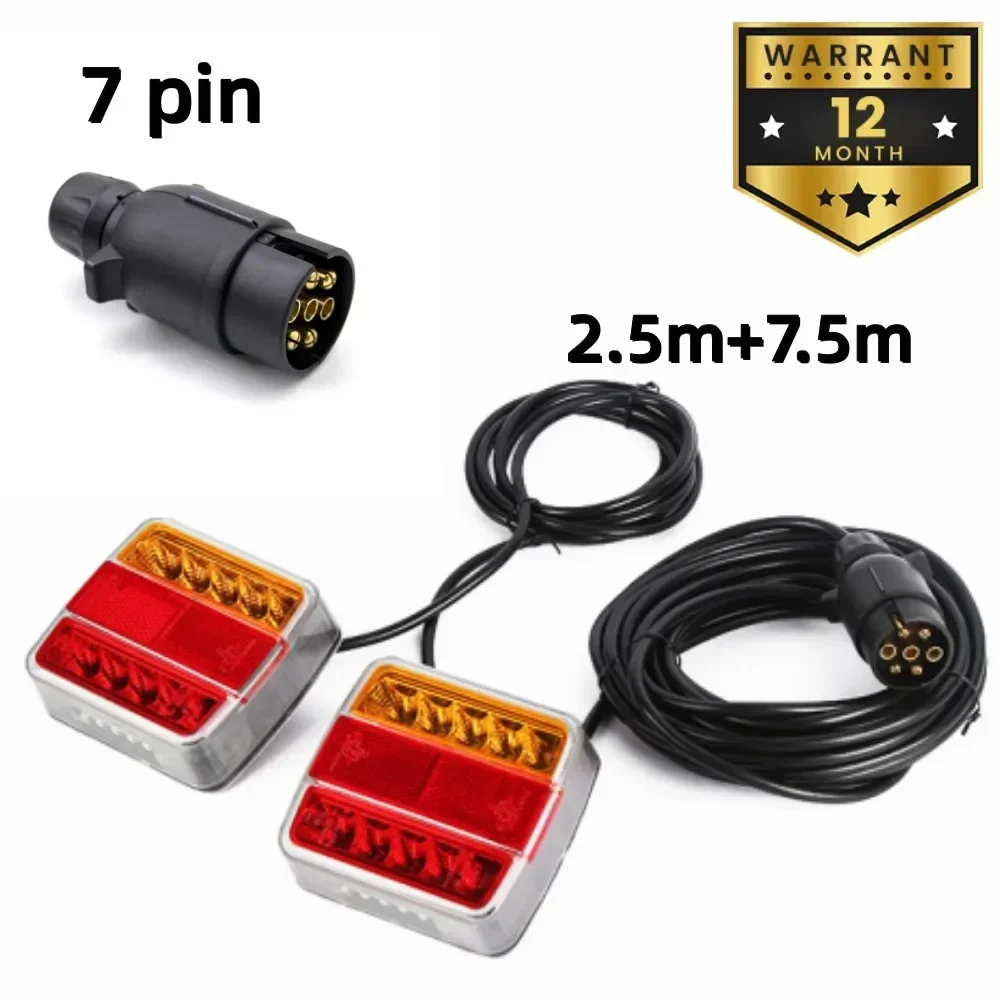 1 Zestaw tylnych świateł holowniczych 12V 10m 18 LED Przyczepa 7-pinowa Uniwersalna lampa stopu oświetlenia hamowania Odbłyśnik tablicy rejestracyjnej Wodoodporny