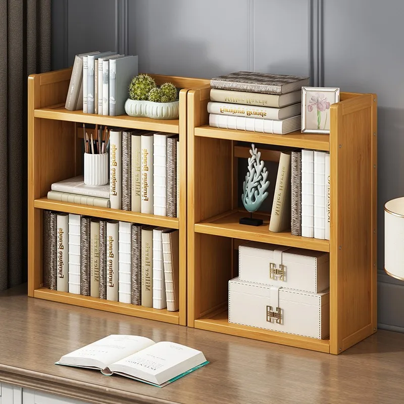 AOLIVIYA Multi Layer Wooden Bookcase Desk Bookshelf Library Cabinet Storage Rack Shelf For Desk
