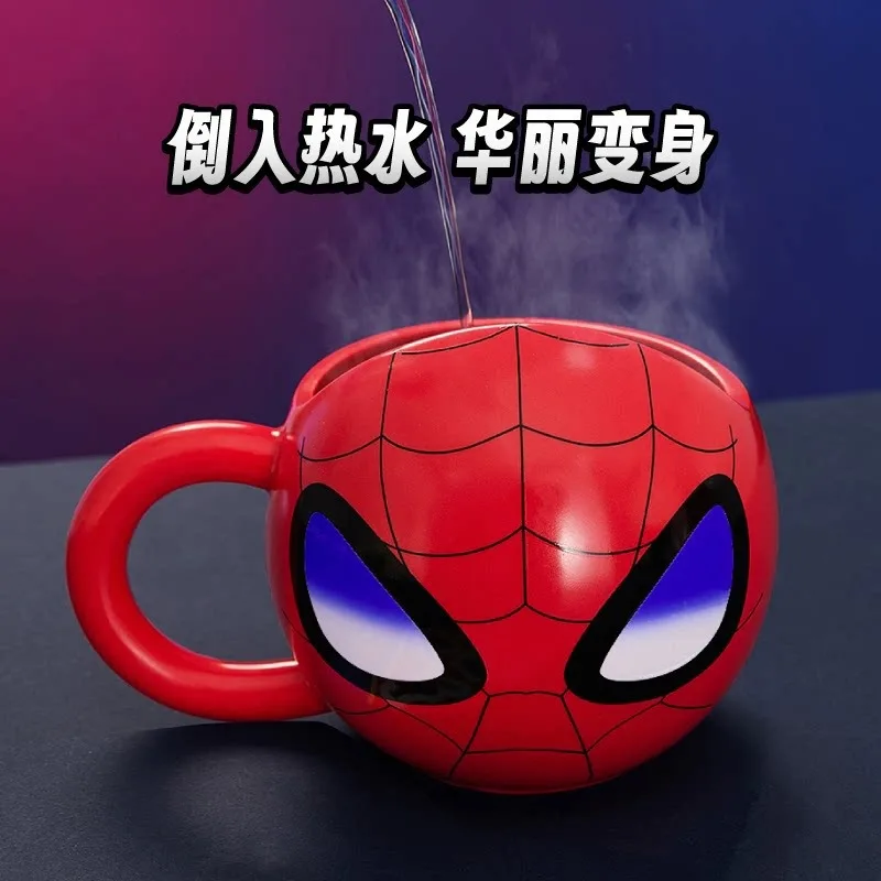 

Cartoon Movie Spider-Man Color-Changing Ceramic Cup Creative Practical Office Coffee Mug Anime Marvel Cups Couple Birthday Gift