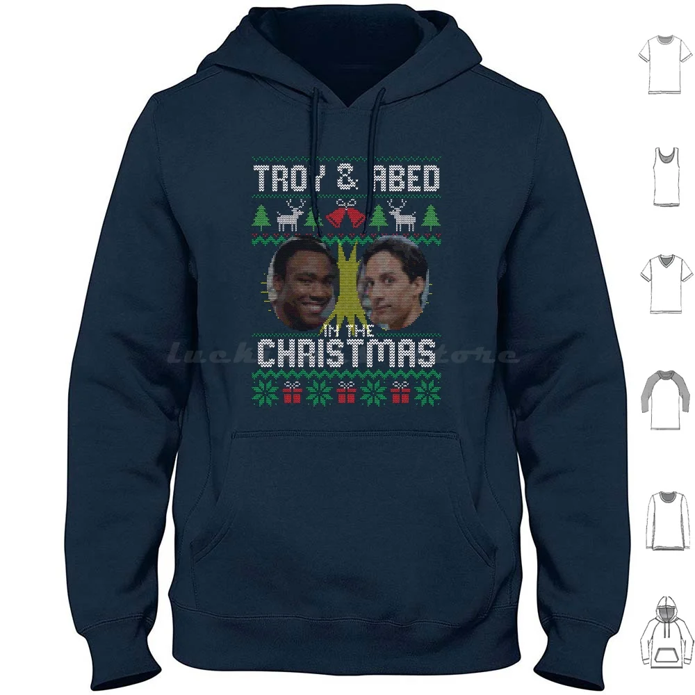 Troy And Abed In Christmas Hoodies Long Sleeve Series Community Troy Abed Morning Pop Culture Late Show Humor Geek