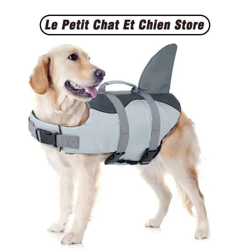 

Dog Life Jacket Ripstop Dog Lifesaver Shark Vests with Rescue Handle Pet Dog Safety Swimsuit For Swimming Pool Beach Boating