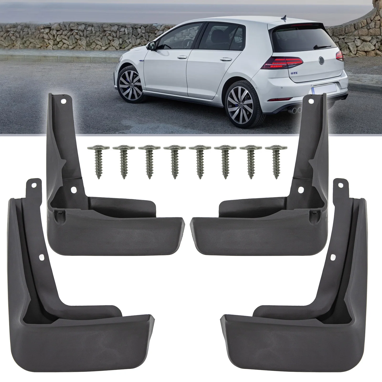 Set FOR VW Golf 8 MK8 R-Line GTI GTD GTE Hatch 2020 2021 2022 Splash Guards Mud Flaps Mudguards Flap Fender Cover