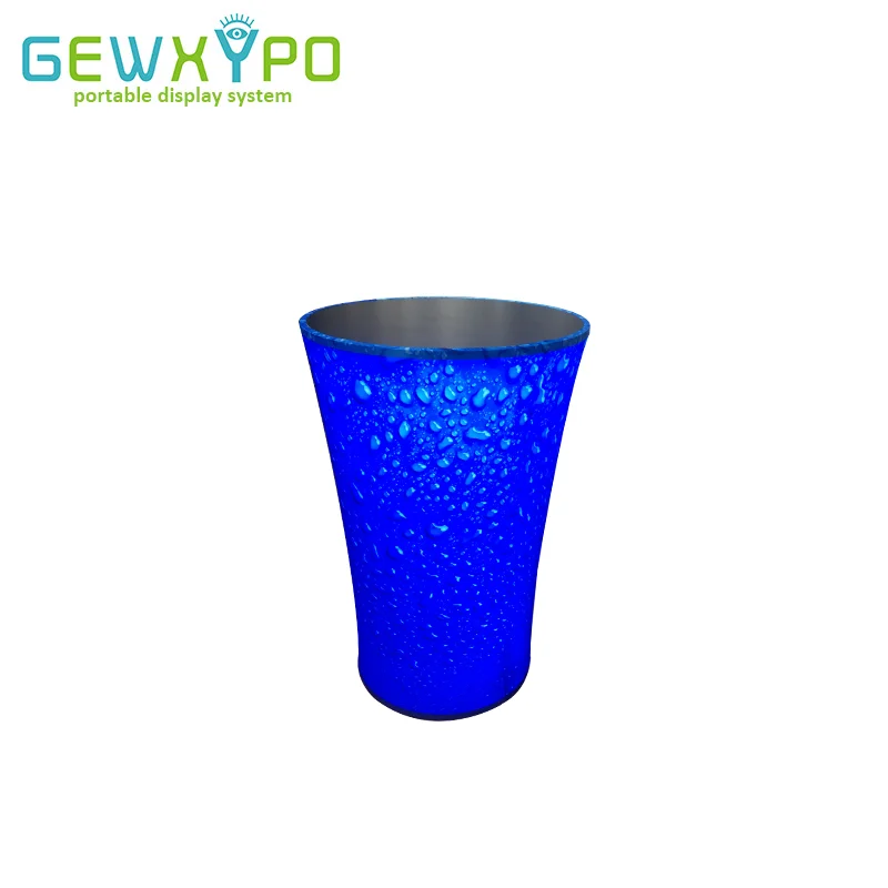 Trade Show Booth Portable Round Bar LED Table Advertising Tension Fabric Counter With PVC Flex Banner Printing