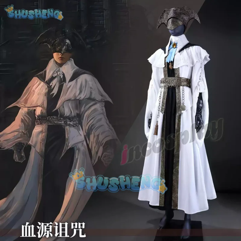 Game Bloodborne The Choir Cosplay Costume The Choir Leade Shawl coat dress hat prop Halloween carnival fashion men women outfit view 2