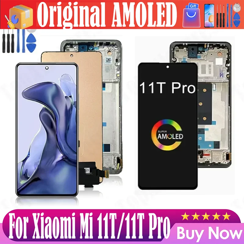 Original AMOLED For Xiaomi Mi 11T 11T Pro 21081111RG 2107113SI