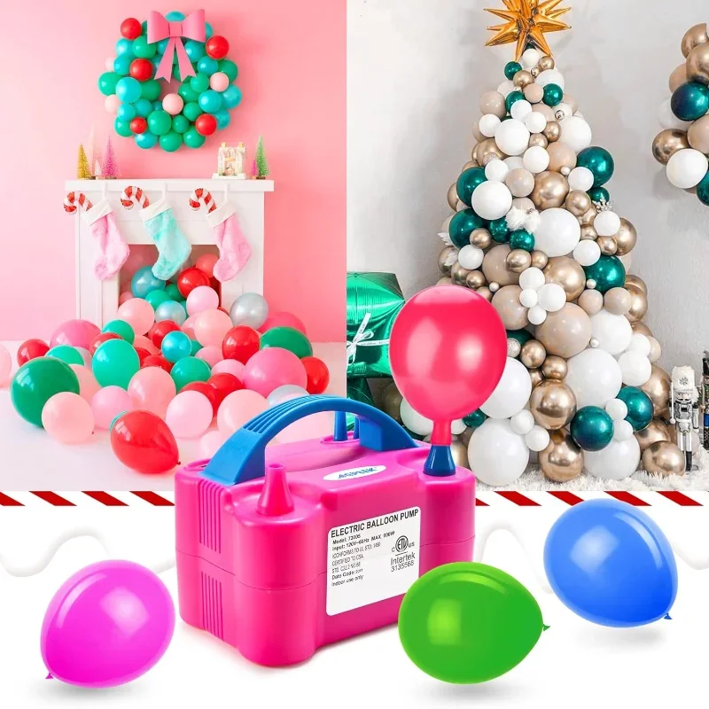 Portable High Voltage Double Hole AC Inflatable Electric Balloon Pump Electric Air Balloon Pump Dual Nozzle Inflator Blower