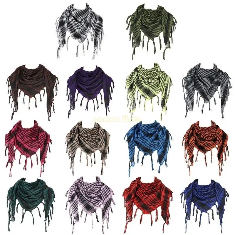

31BF Headwrap Shemagh Scarf Desert Arab Keffiyeh Headscarf for Arabian Neck Wrap Windproof