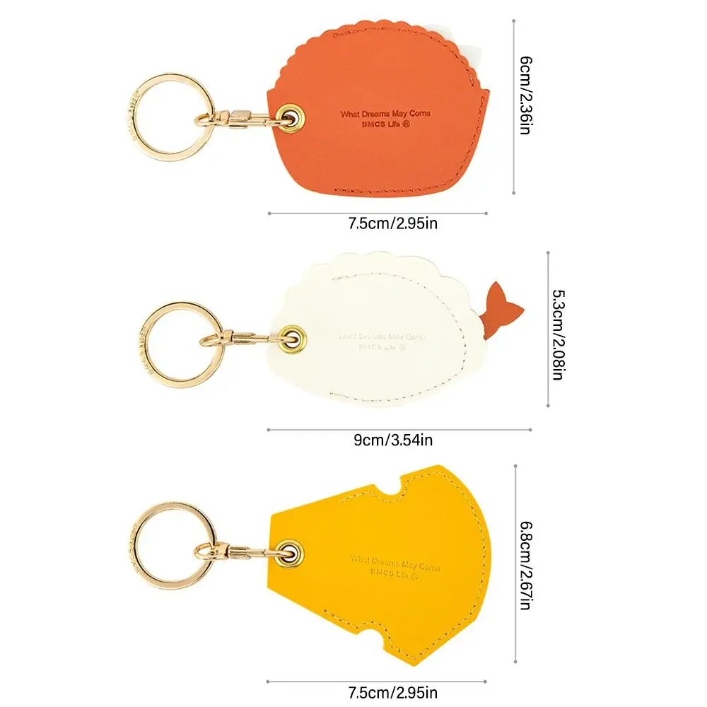 Campus Badge Card Holders with Keychain Kawaii Cartoon Cheese Access Control Card Protection Cover Couple Gift For Airtag