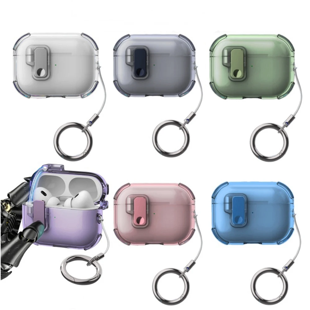

Transparent Crystal Wireless Bluetooth Earphone Case For Airpods Pro 2 2nd TPU Clear Switch Lock Cover For Funda Airpods 4 2024
