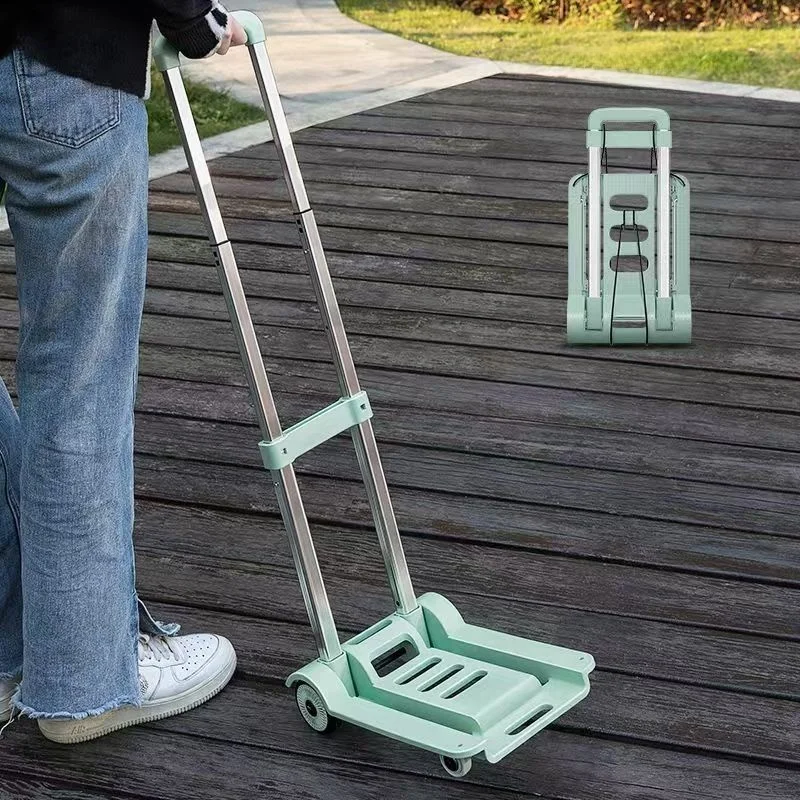simple-metal-pull-rod-small-trolley-outdoor-travel-shopping-extendable-lightweight-foldable-simple-style-portable-shopping-cart