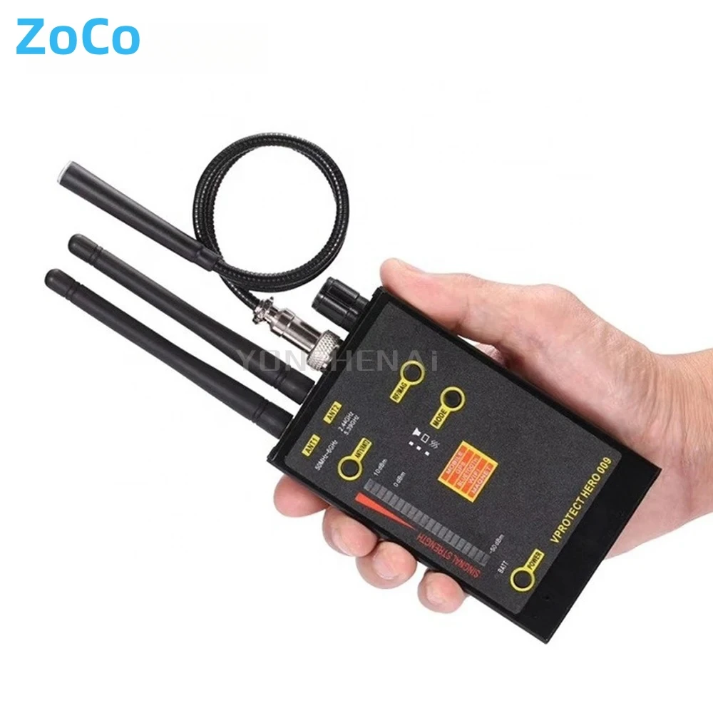 Zoco Professional Signal Detector VHF/UHF Anti-Camera An-Spy GSP Detection GSM Wifi Scan Finder Magnetic MAG Signal Detector