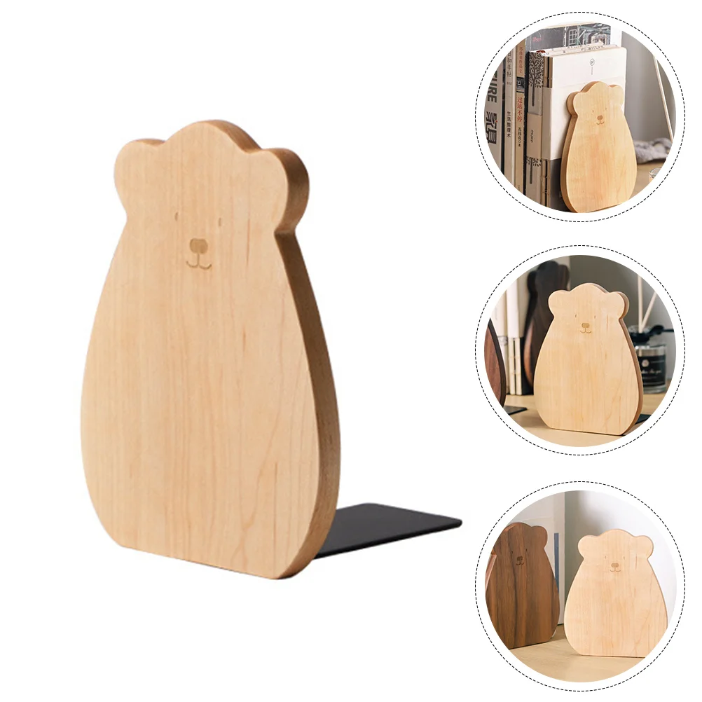 Rack Shelf Wooden Bear Bookend Favored Fixator Bookshelf Fitting Infant Products Adorable Child