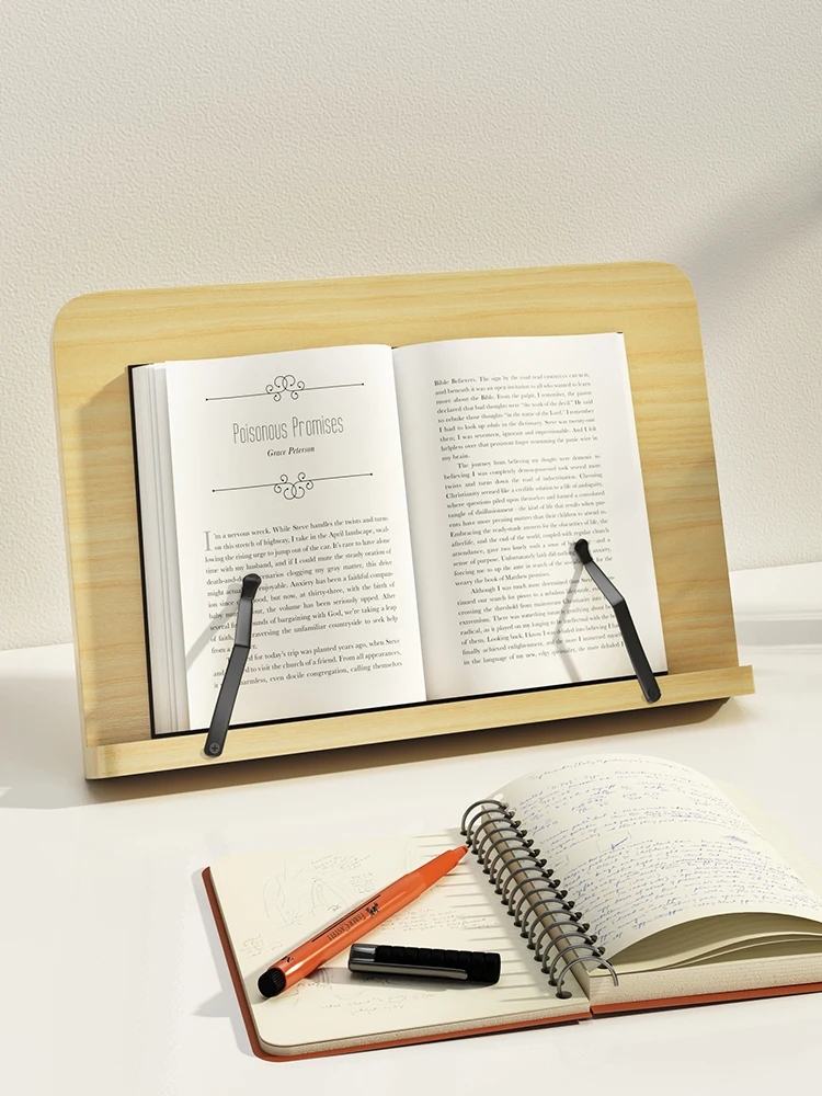 Reading Bookshelf Storage Table Computer Support Frame Book Stand Desktop Picture Book with Clip Book Reading Book Organizer