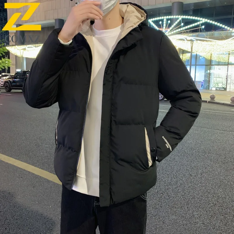 

COMXZ Men Quilted Jacket Warm Cold Resistant Thickened Camping Travel Parker Coat Snowy Minimalist High Quality Winter Jacket